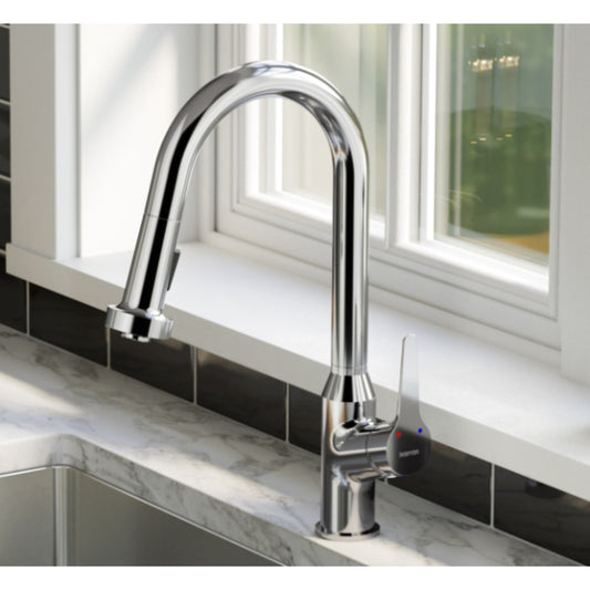 Dockton Single-Handle Pull-Down Sprayer Kitchen Faucet with Matching Soap Dispenser